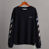 OFF WHITE Classic Monet Oil Painting Arrow Round Neck Pullover Sweatshirts